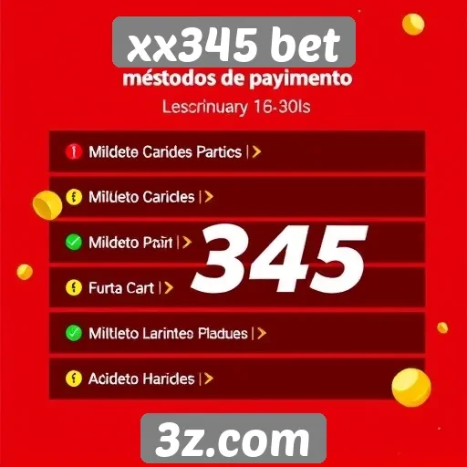 Métodos de pagamento disponíveis no xx345 bet